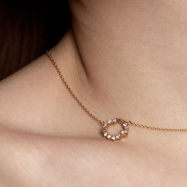 Blush Morganite Cluster necklace 