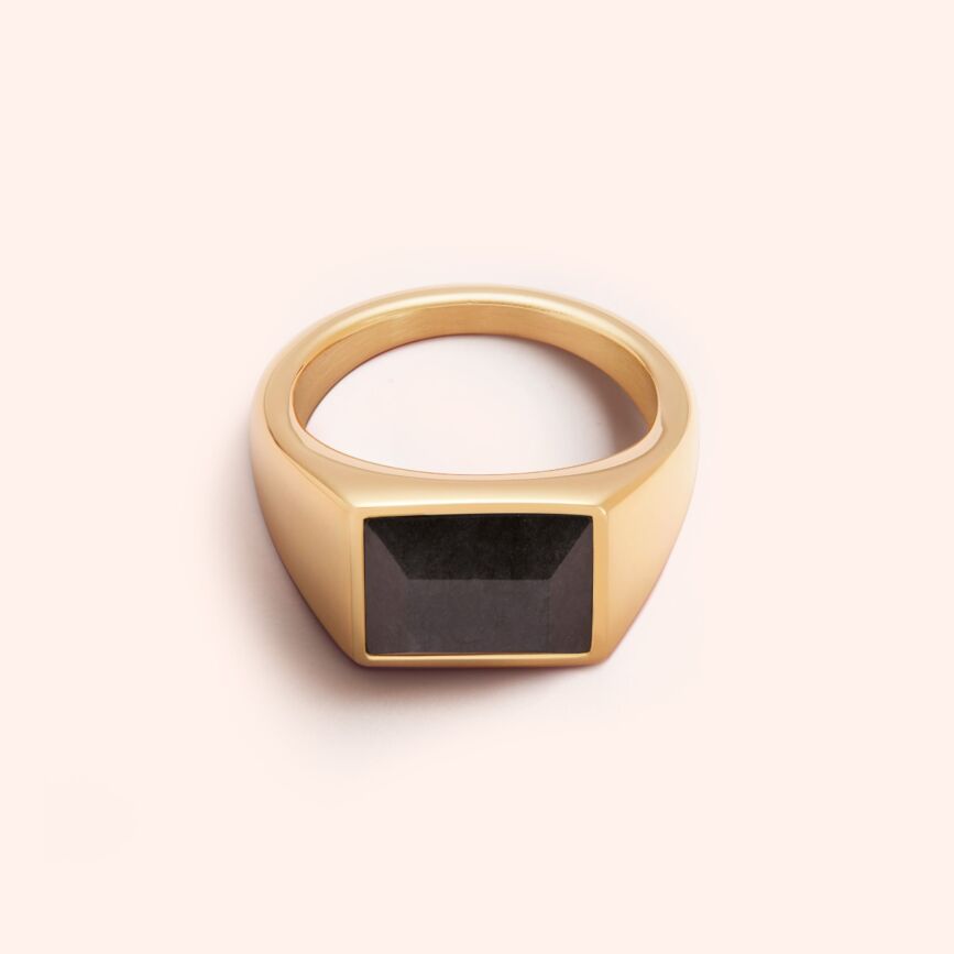 Black stone signet ring