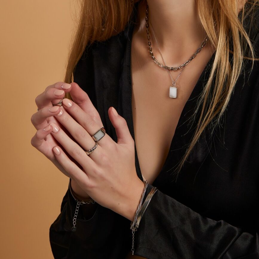 Moonstone signet ring