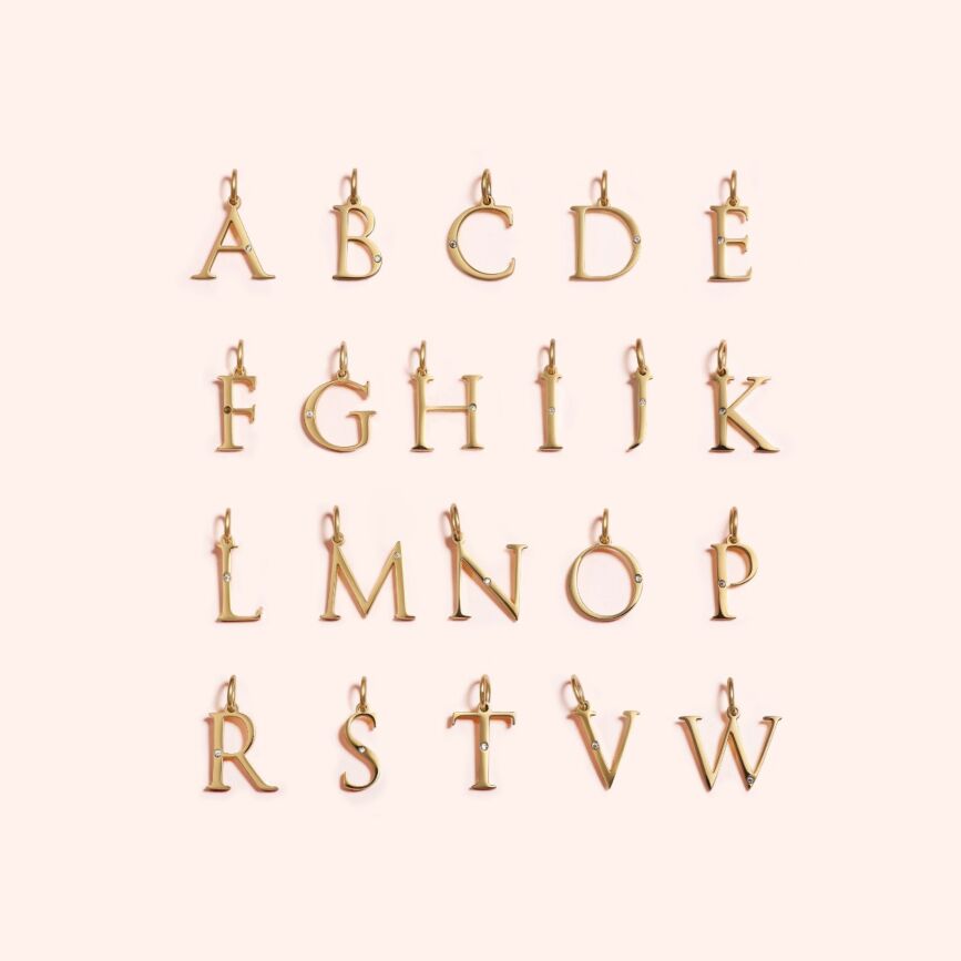 Studded Letter Charm