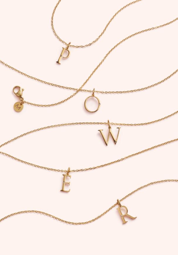 Studded Letter Charm-S 