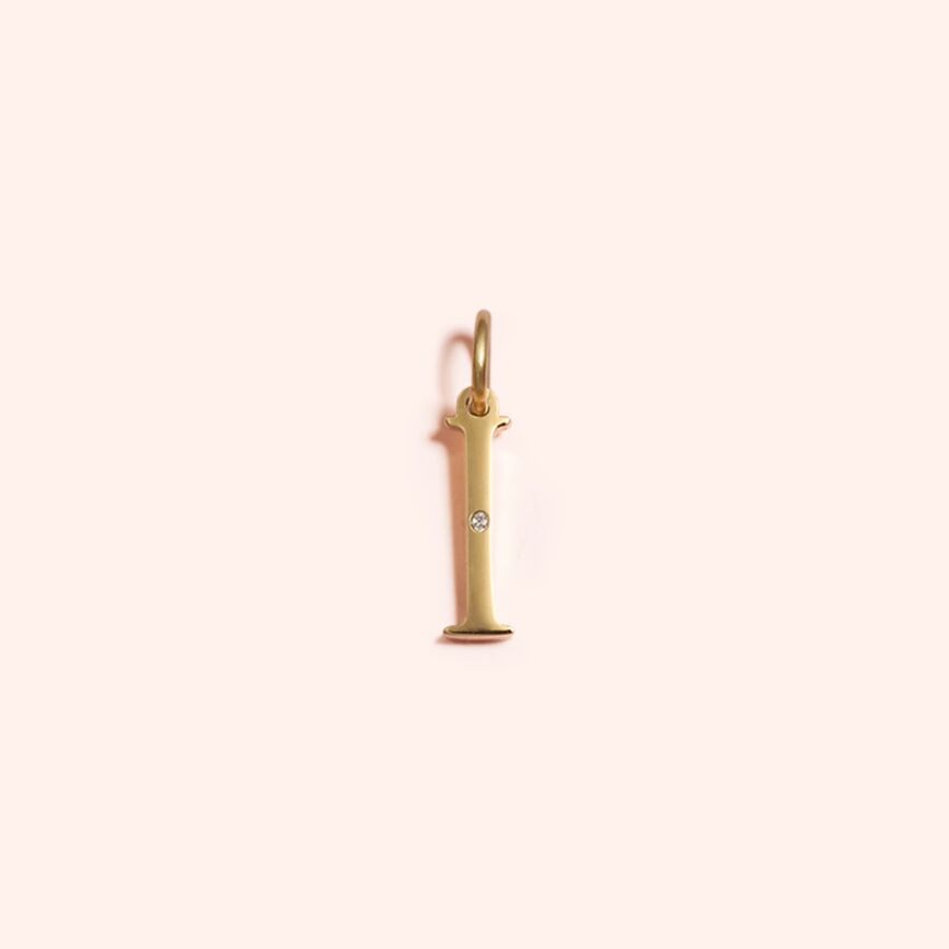 Studded Letter Charm-I