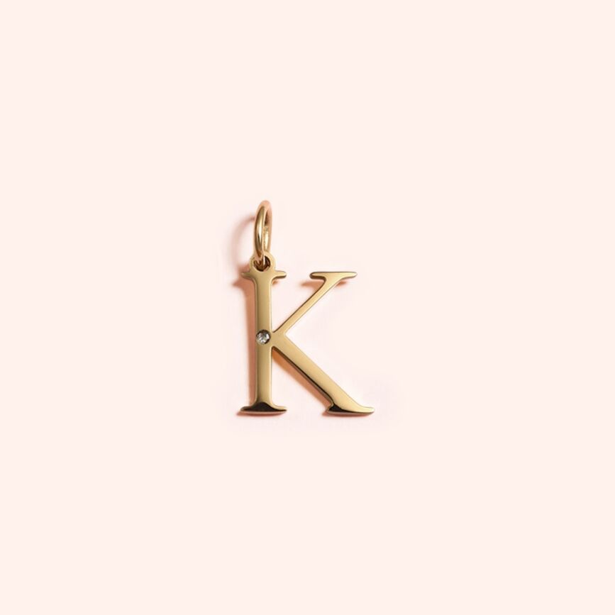 Studded Letter Charm-K