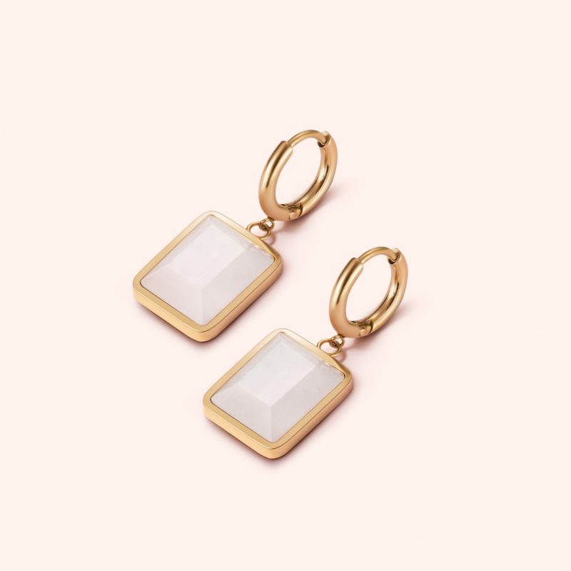 Moonstone hoops
