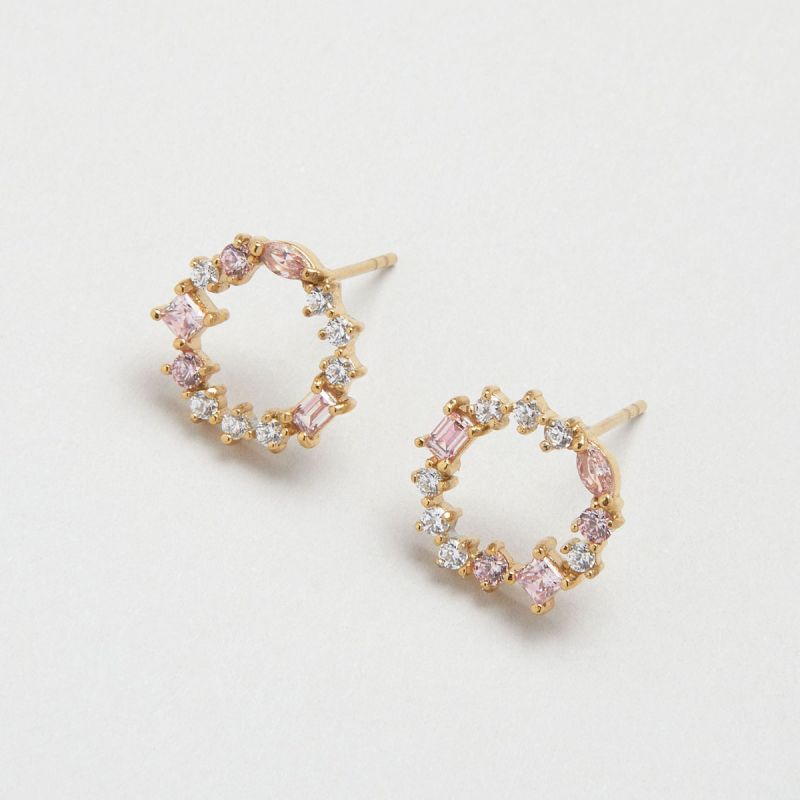 Blush Morganite Cluster ear studs
