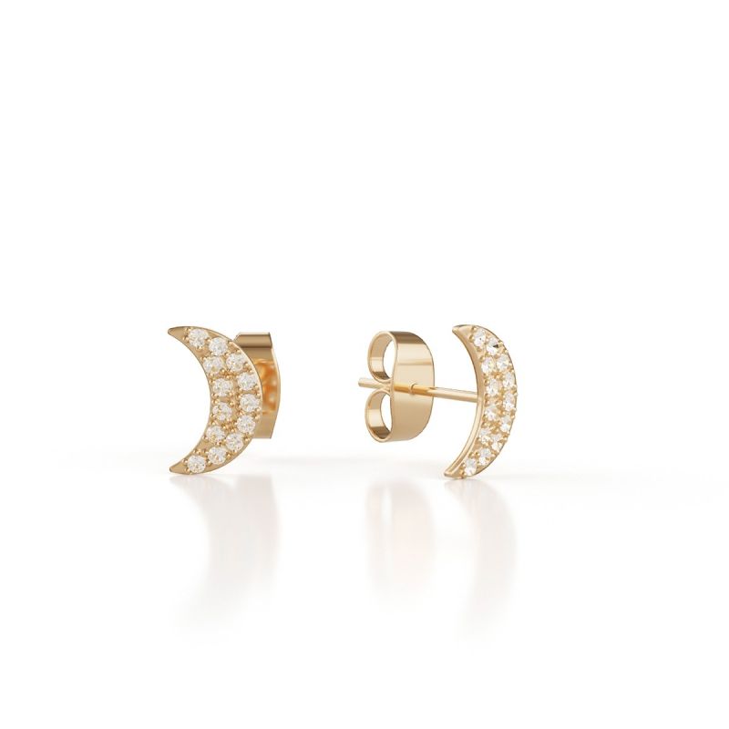Trilogy Moon ear studs