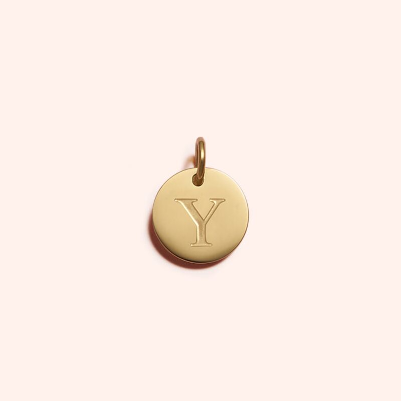 Gold Letter Charm Y