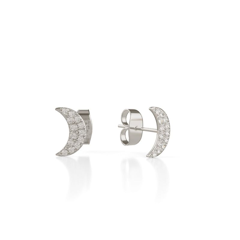 Trilogy Moon ear studs