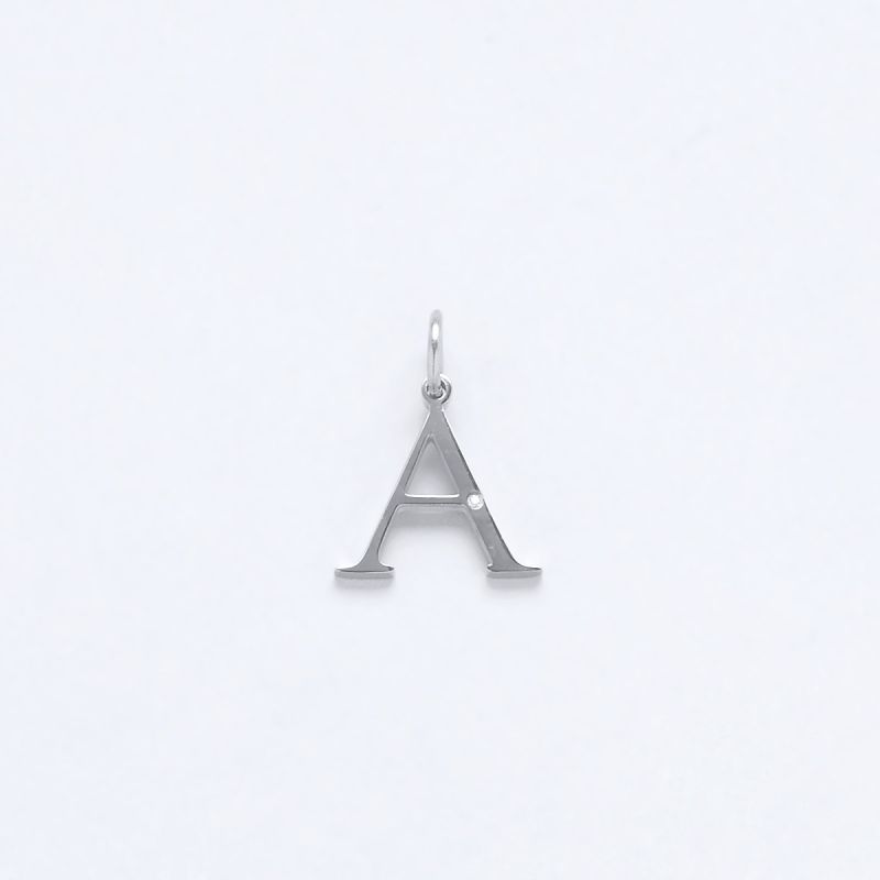 Steel Studded Letter Charm