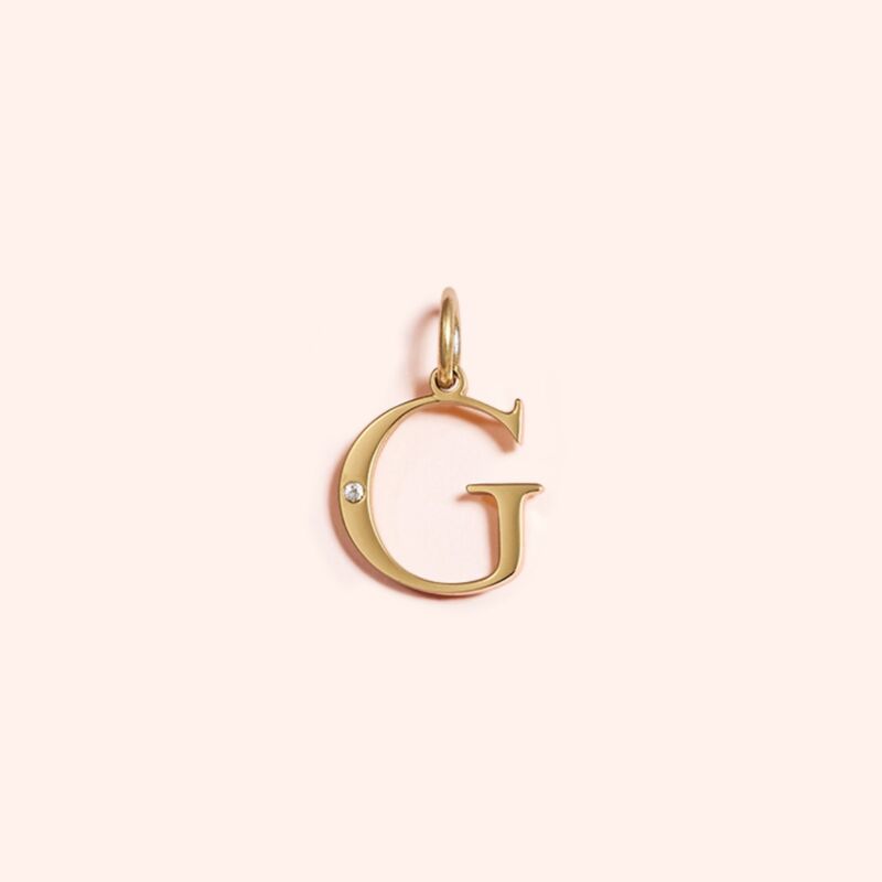 Studded Letter Charm-G