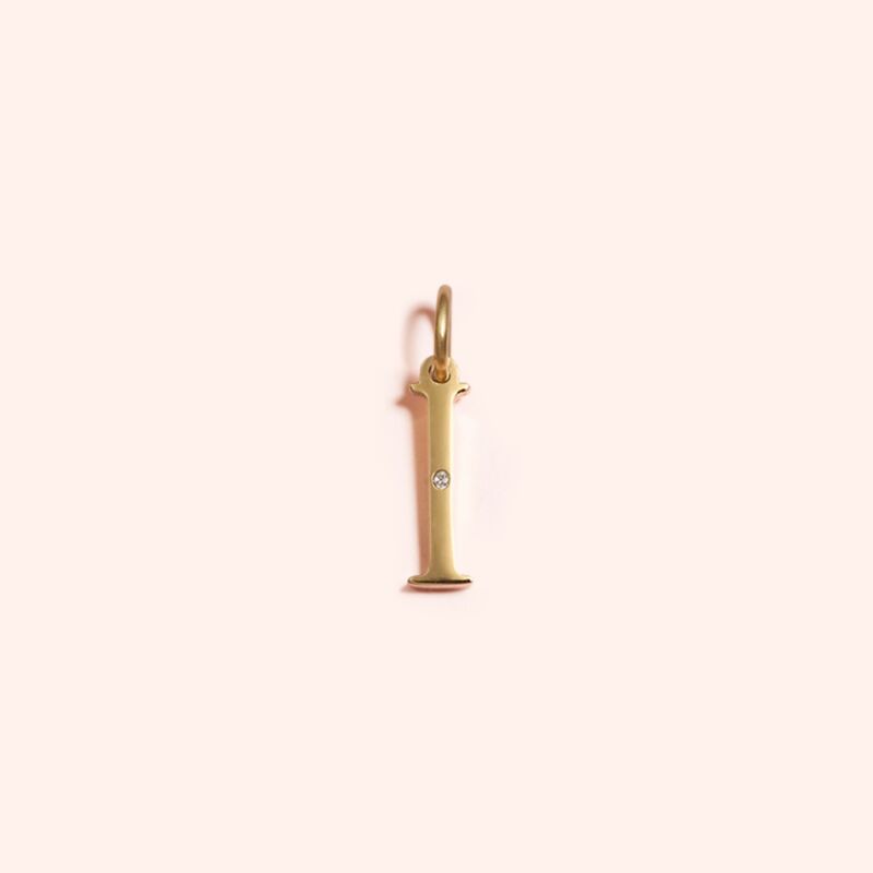 Studded Letter Charm-I