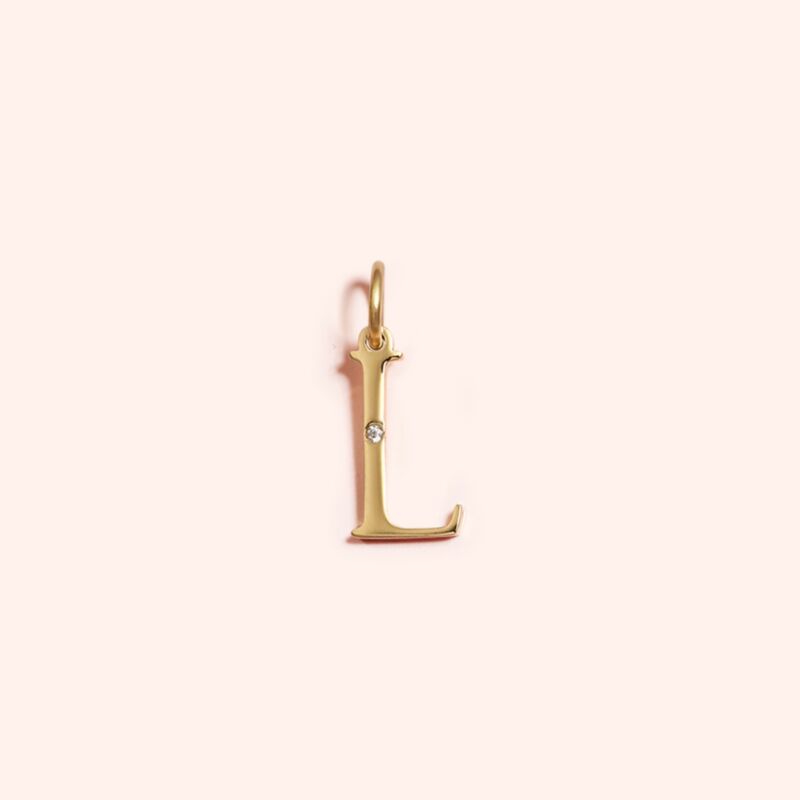 Studded Letter Charm-L 