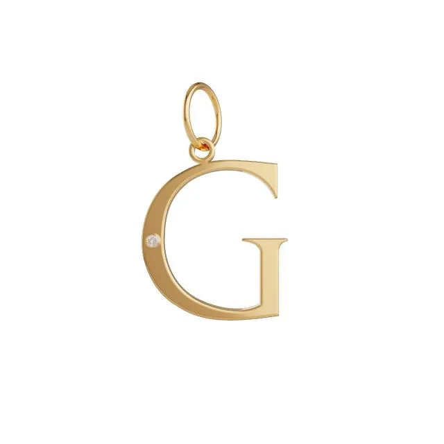 Studded Letter Charm-G 