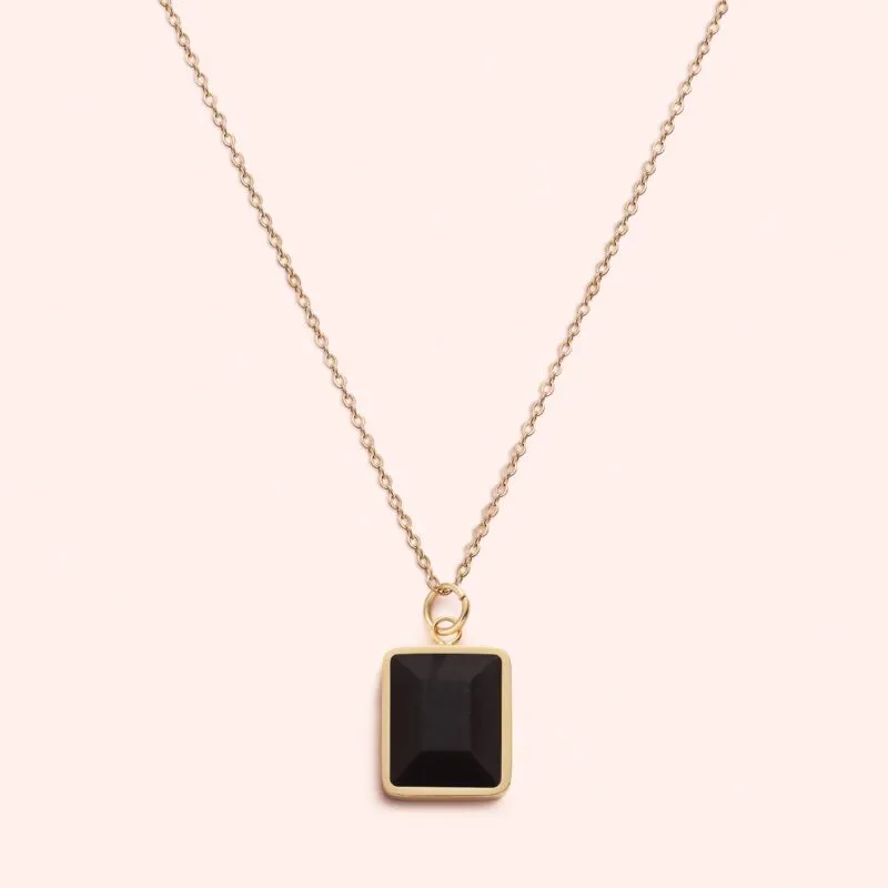 Black Stone Necklace 